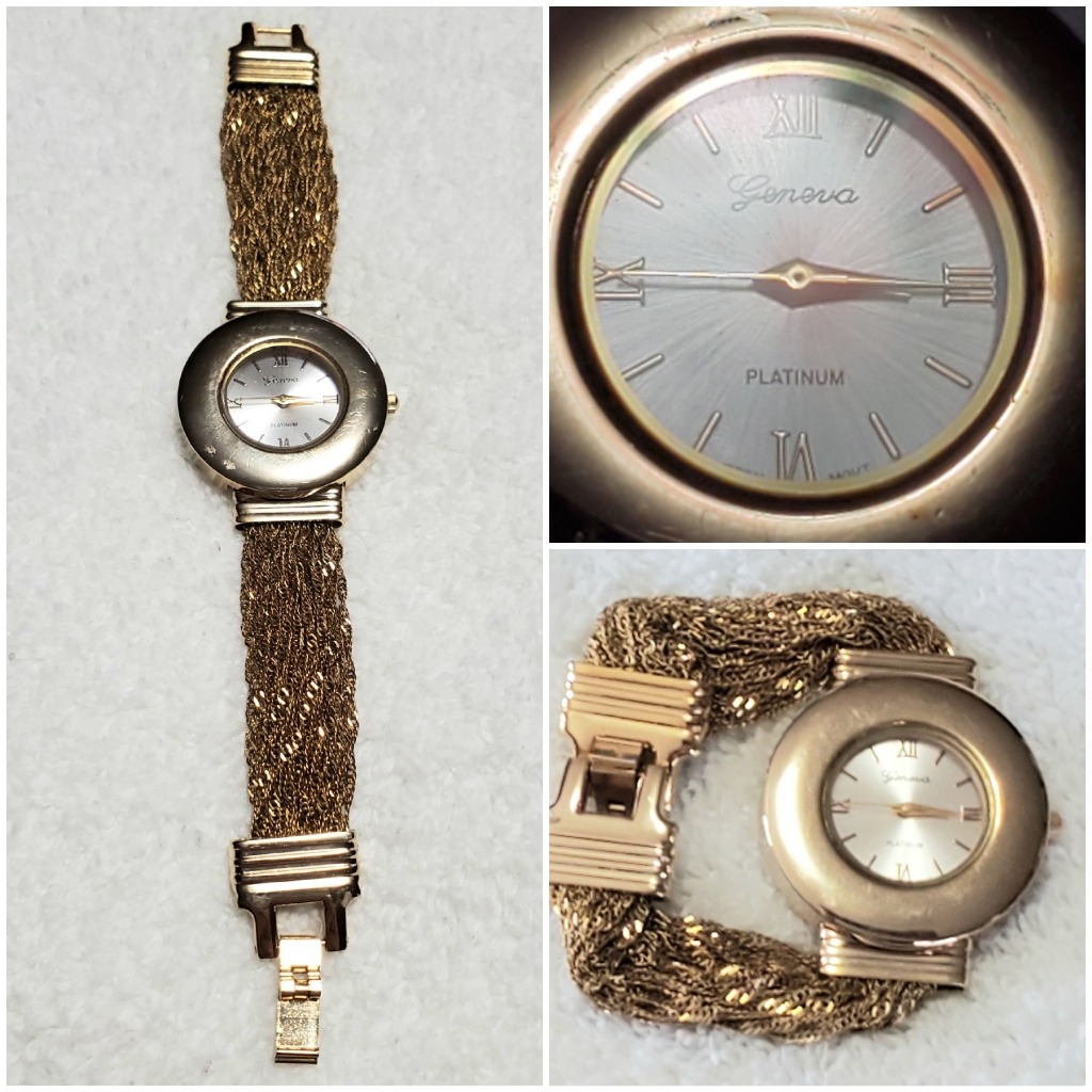 Geneva Platinum Vintage Quartz Wrist Watch